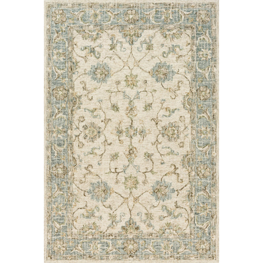 Julian JI-06 Rug by Loloi in ivory, spa. Made from 100% wool in a traditional style.