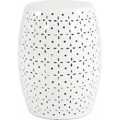 Lovell Garden Stool White by Zentique in white and ceramic. Made from ceramic in a eclectic & global style.