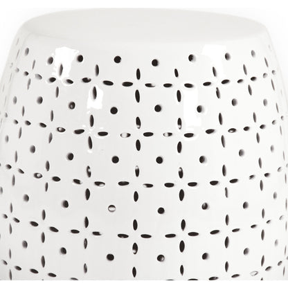 Lovell Garden Stool White by Zentique in white and ceramic. Made from ceramic in a eclectic & global style.