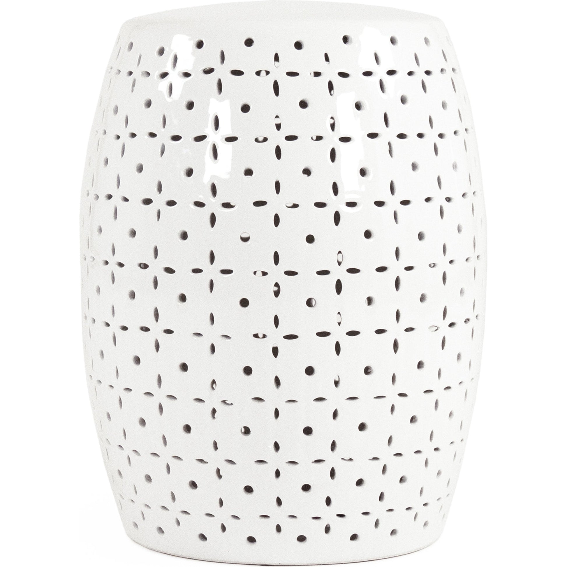 Lovell Garden Stool White by Zentique in white and ceramic. Made from ceramic in a eclectic & global style.