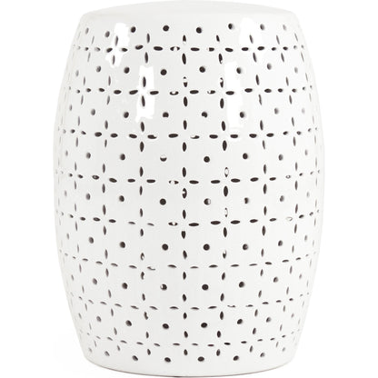 Lovell Garden Stool White by Zentique in white and ceramic. Made from ceramic in a eclectic & global style.