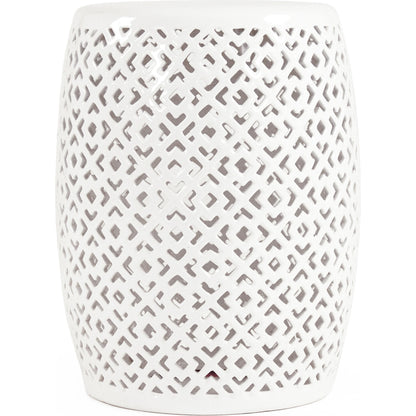 Lorin Garden Stool White by Zentique in white and ceramic. Made from ceramic in a eclectic & global style.