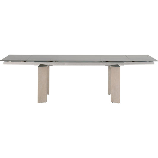 Jett Dining Table by Essentials For Living in natural gray, smoke gray. Made from solid ash, ash veneer, tempered glass in a modern style.