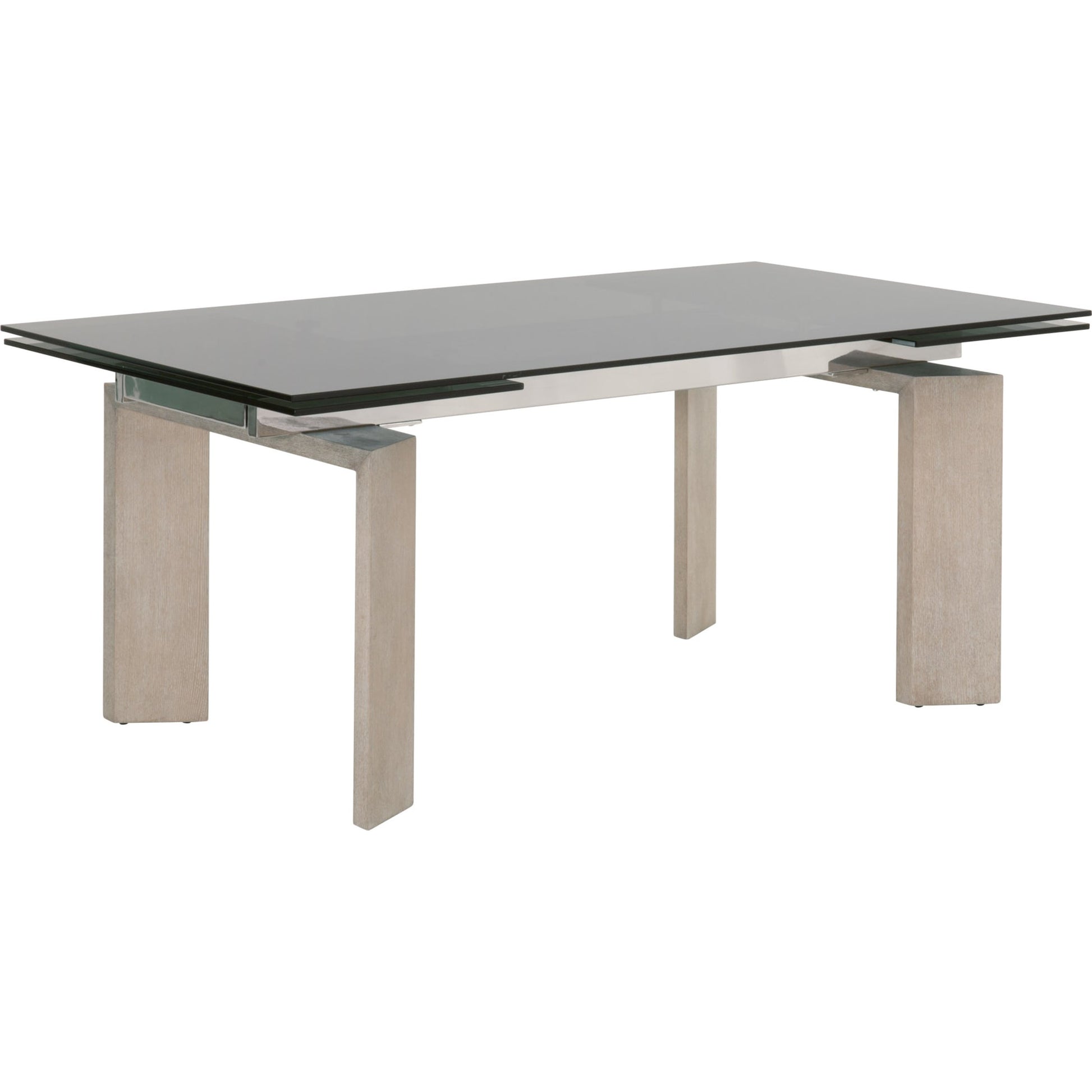 Jett Dining Table by Essentials For Living in natural gray, smoke gray. Made from solid ash, ash veneer, tempered glass in a modern style.