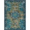Deep Teal, Avocado / 5' x 8'