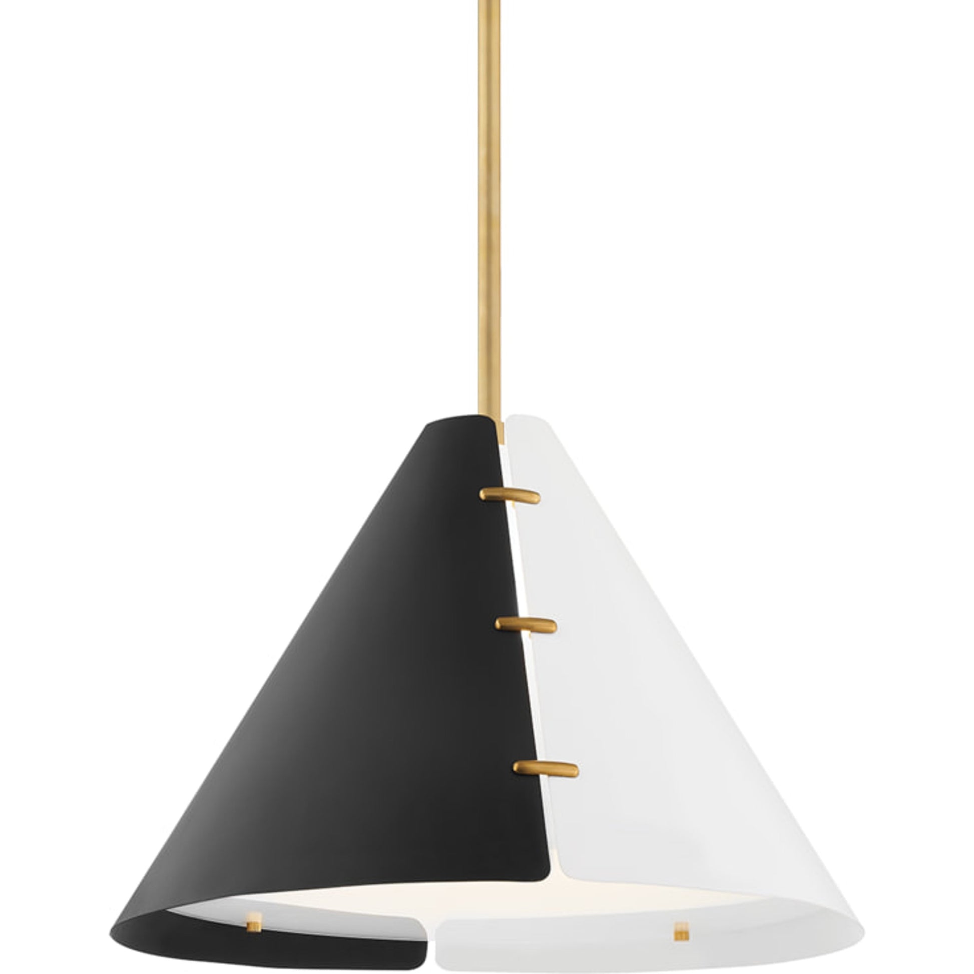 Split 1 Light Pendant by Hudson Valley in aged brass. Made from steel in a modern style.
