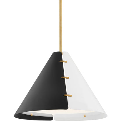 Split 1 Light Pendant by Hudson Valley in aged brass. Made from steel in a modern style.