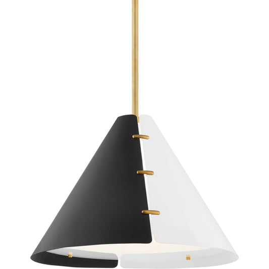 Split 1 Light Pendant by Hudson Valley in aged brass. Made from steel in a modern style.