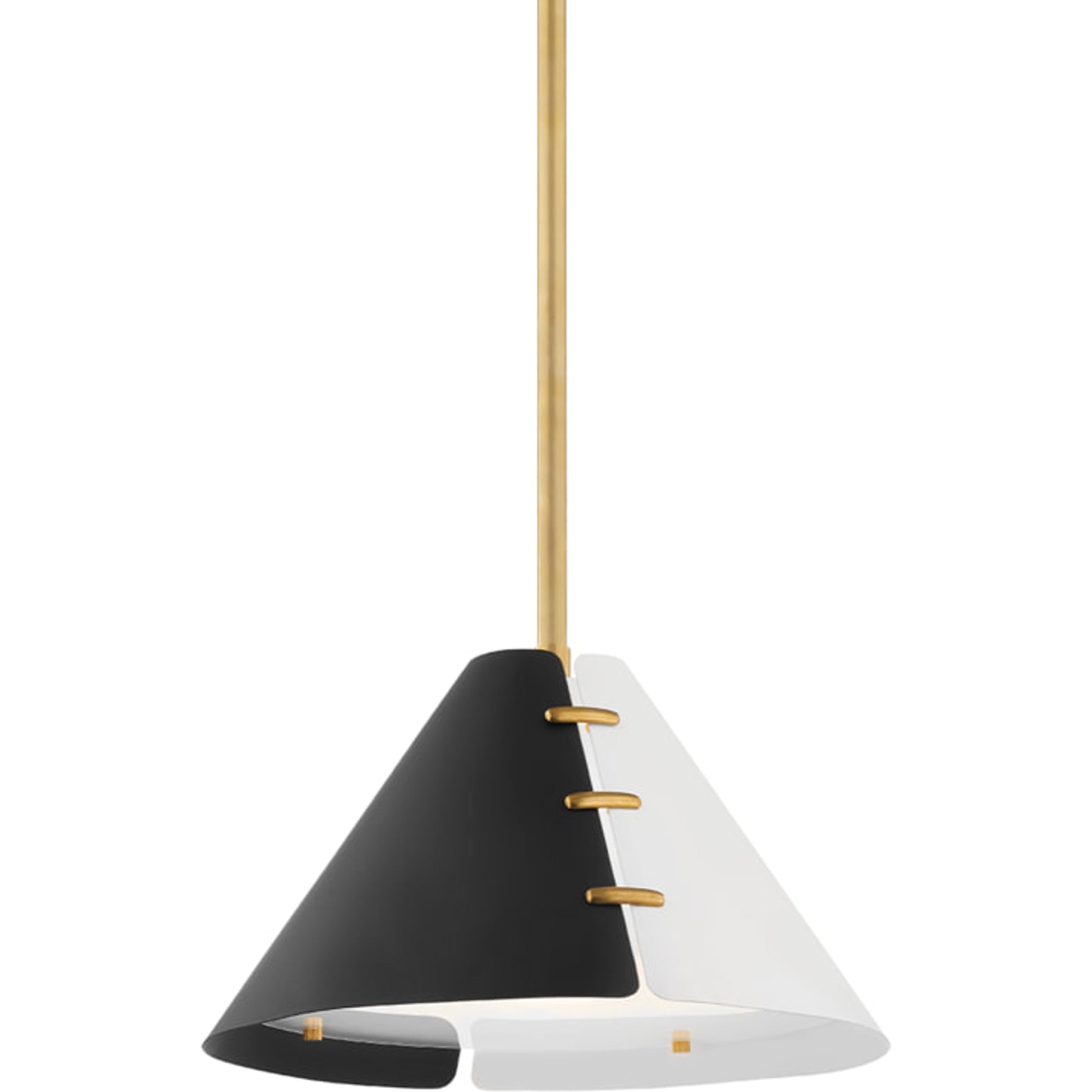 Split 1 Light Pendant by Hudson Valley in aged brass. Made from steel in a modern style.
