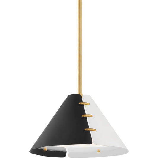 Split 1 Light Pendant by Hudson Valley in aged brass. Made from steel in a modern style.