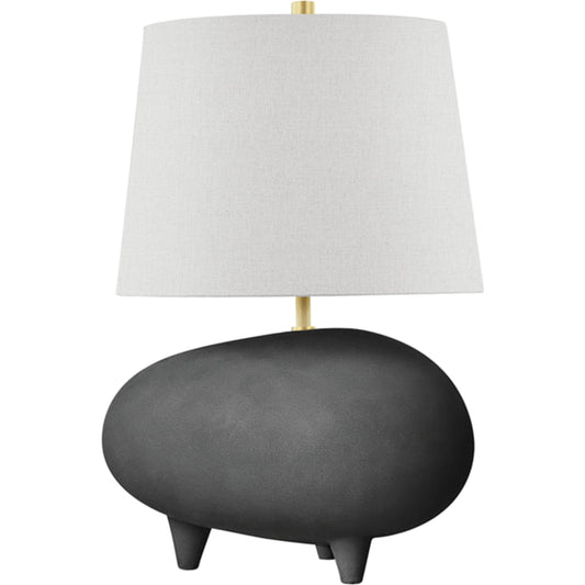 Tiptoe 1 Light Table Lamp by Hudson Valley in aged brass, matte black. Made from ceramic in a eclectic & global style.