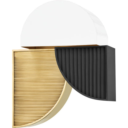 Construct Wall Sconce by Hudson Valley in aged brass. Made from steel in a modern style.