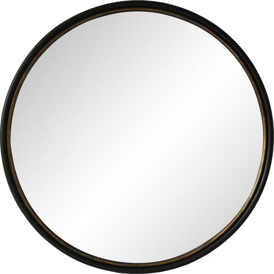 Sax Round Mirror by Moe's Home Collection in black. Made from metal frame, glass in a modern style.