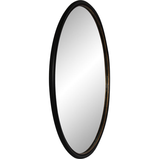 Sax Round Mirror by Moe's Home Collection in black. Made from metal frame, glass in a modern style.