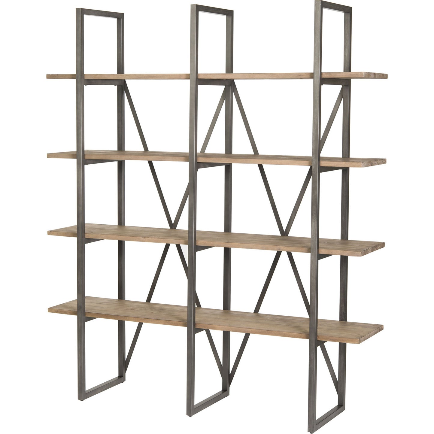 000 SR-818627 | Primary Silo | Kenya Large Cain Rack by LH Imports in salvaged gray. Made from reclaimed pine in a modern style.