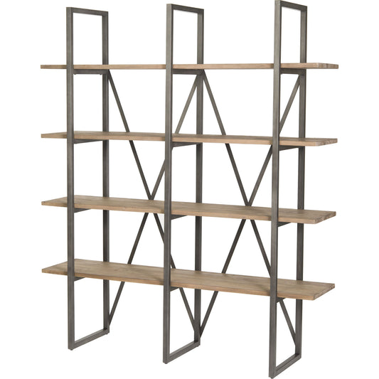 Kenya Large Cain Rack by LH Imports in salvaged gray. Made from reclaimed pine in a modern style.