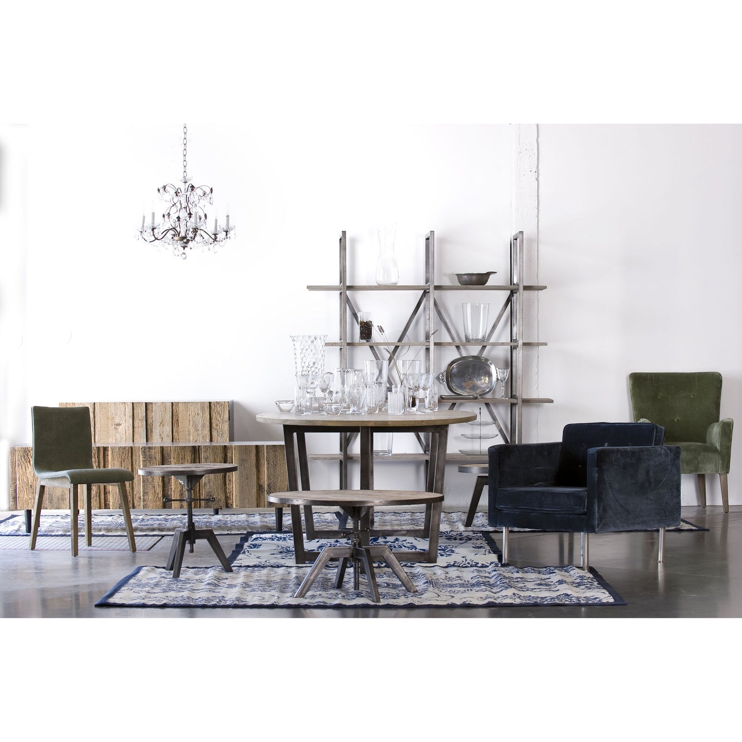001 SR-818627 | Lifestyle | Kenya Large Cain Rack by LH Imports in salvaged gray. Made from reclaimed pine in a modern style.