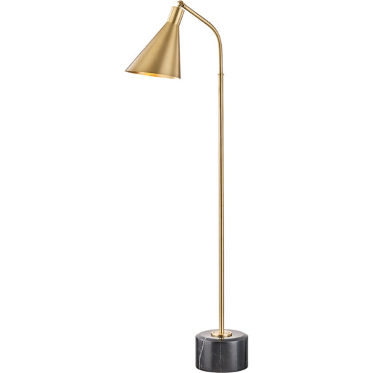 Stanton Floor Lamp by Hudson Valley in aged brass. Made from steel in a modern style.