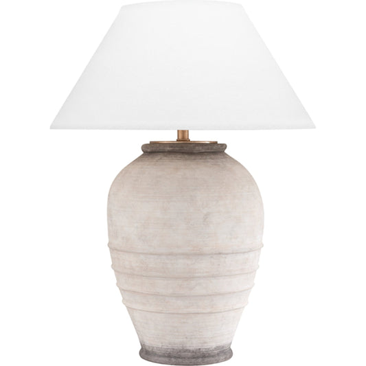 Decatur Table Lamp by Hudson Valley in ash. Made from ceramic in a coastal style.
