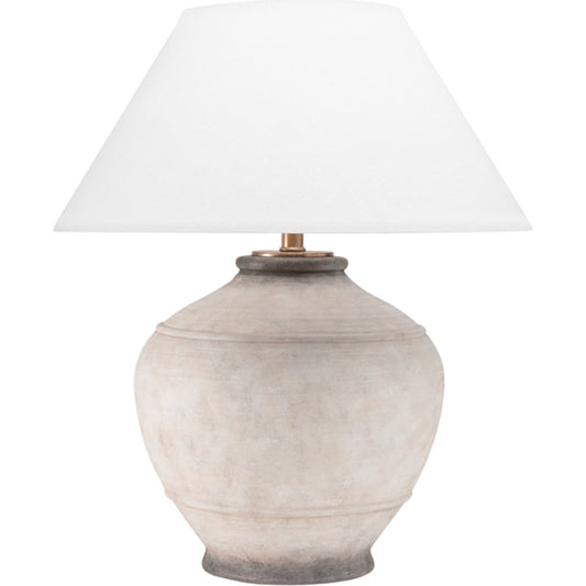 Malta Table Lamp by Hudson Valley in ash. Made from ceramic in a modern style.