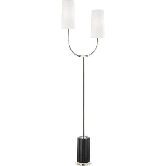 Vesper Marble Floor Lamp by Hudson Valley in polished nickel. Made from marble in a modern style.