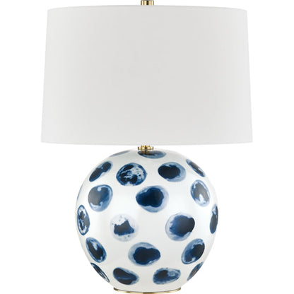 Blue Point Table Lamp by Hudson Valley in white. Made from ceramic in a coastal style.