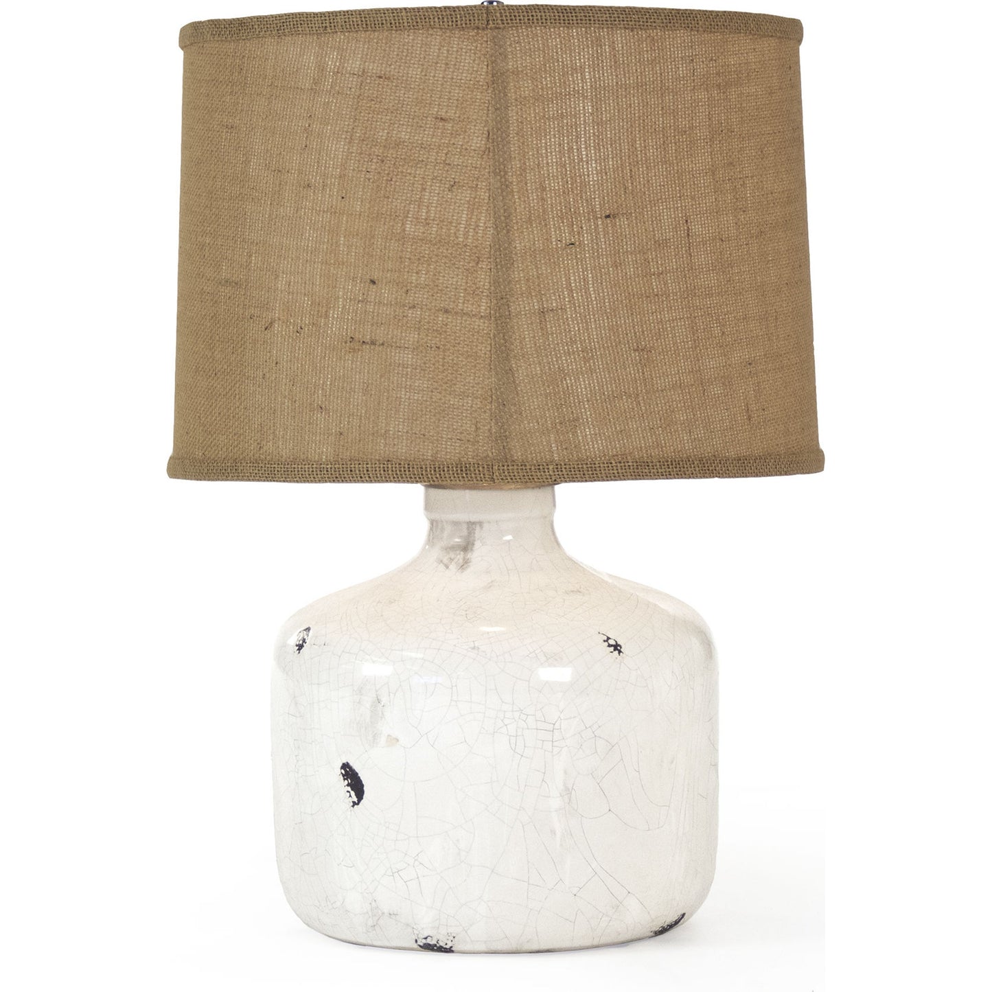 001 S-338588 | Primary Silo | Yair Lamp by Zentique in distressed crackle white and ceramic. Made from ceramic in a cottage & farmhouse style.