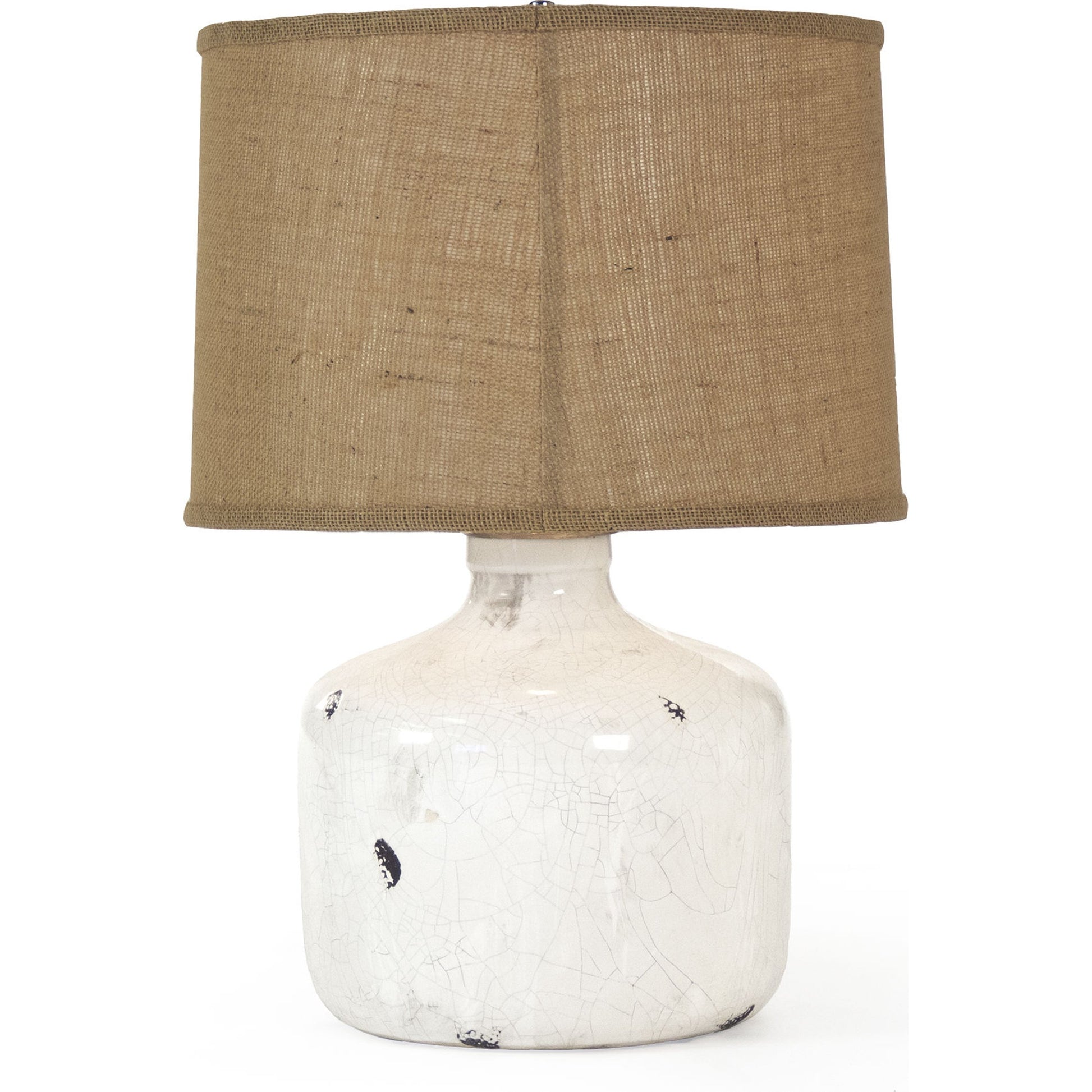 Yair Lamp by Zentique in distressed crackle white and ceramic. Made from ceramic in a cottage & farmhouse style.