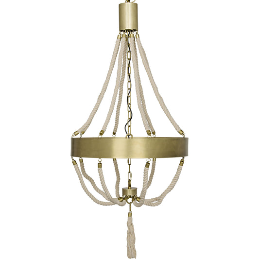 001 S-334311 | Additional Silo | Alec Chandelier by Noir in antique brass. Made from metal, rope in a transitional style.