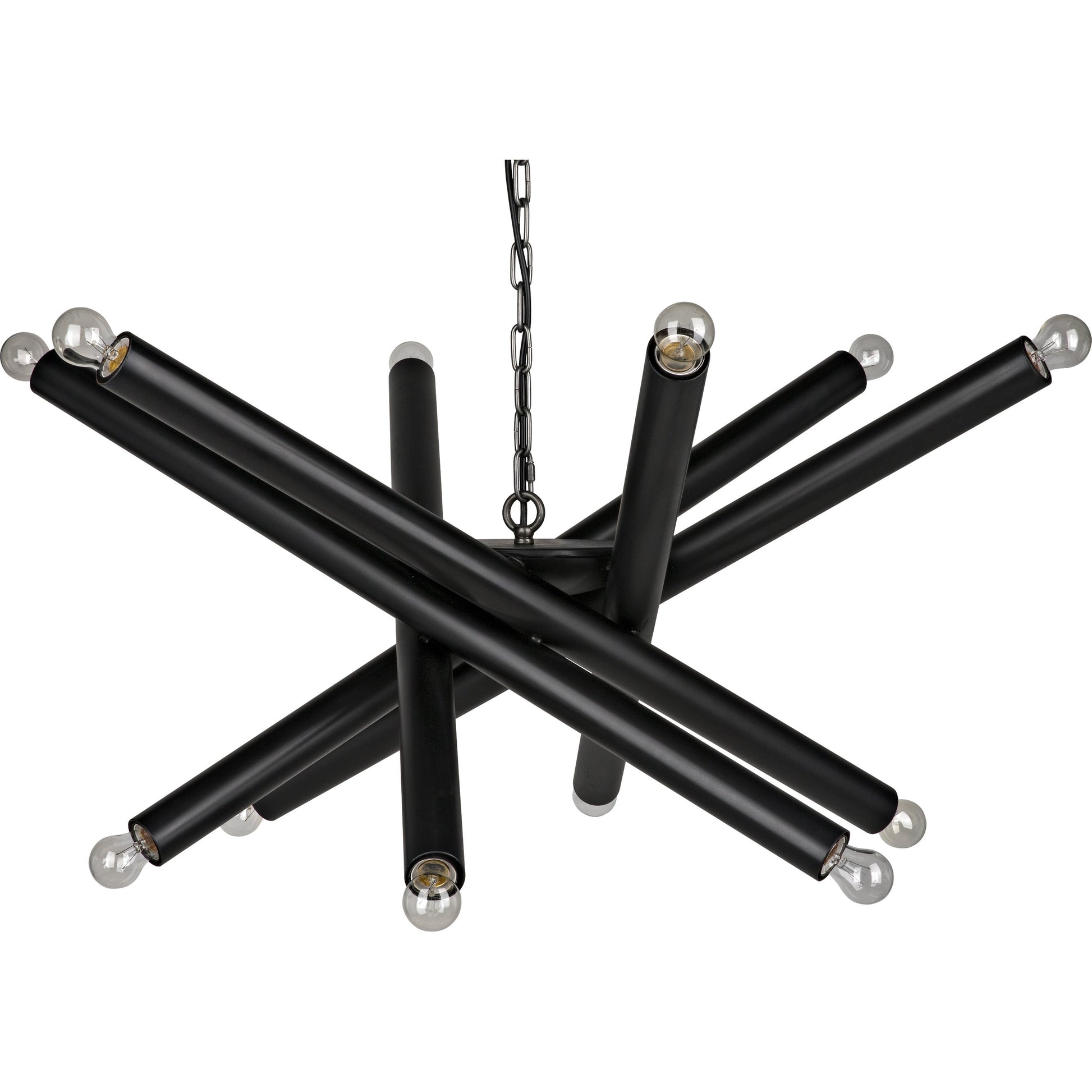 Lex Chandelier by Noir. Made from metal in a modern style.