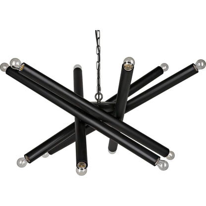 Lex Chandelier by Noir. Made from metal in a modern style.