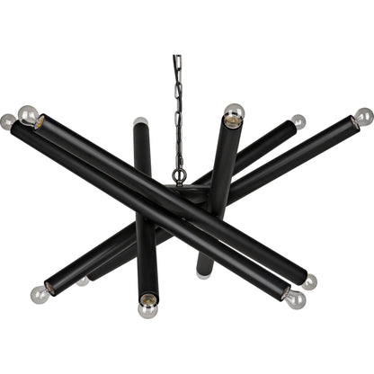 Lex Chandelier by Noir. Made from metal in a modern style.