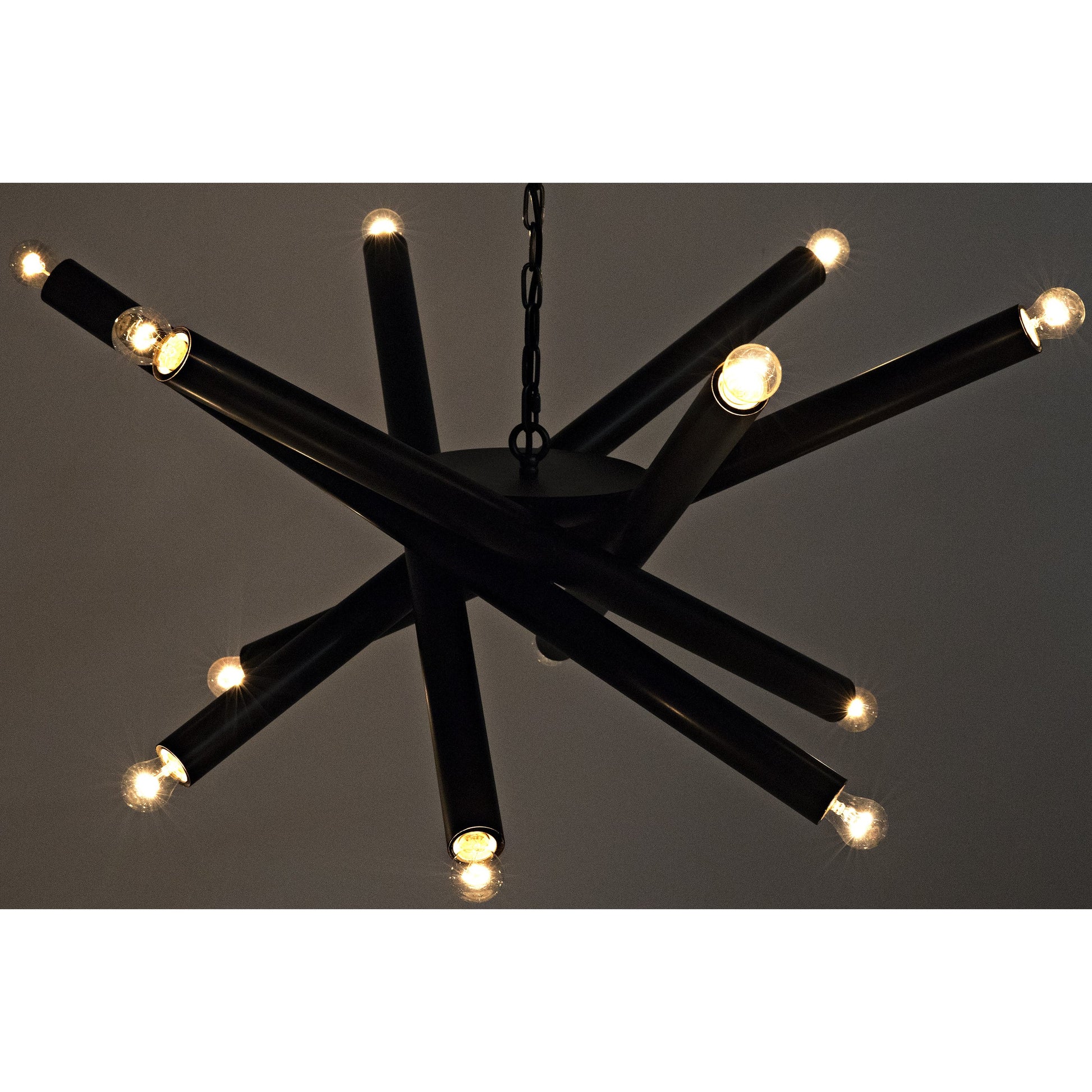 Lex Chandelier by Noir. Made from metal in a modern style.