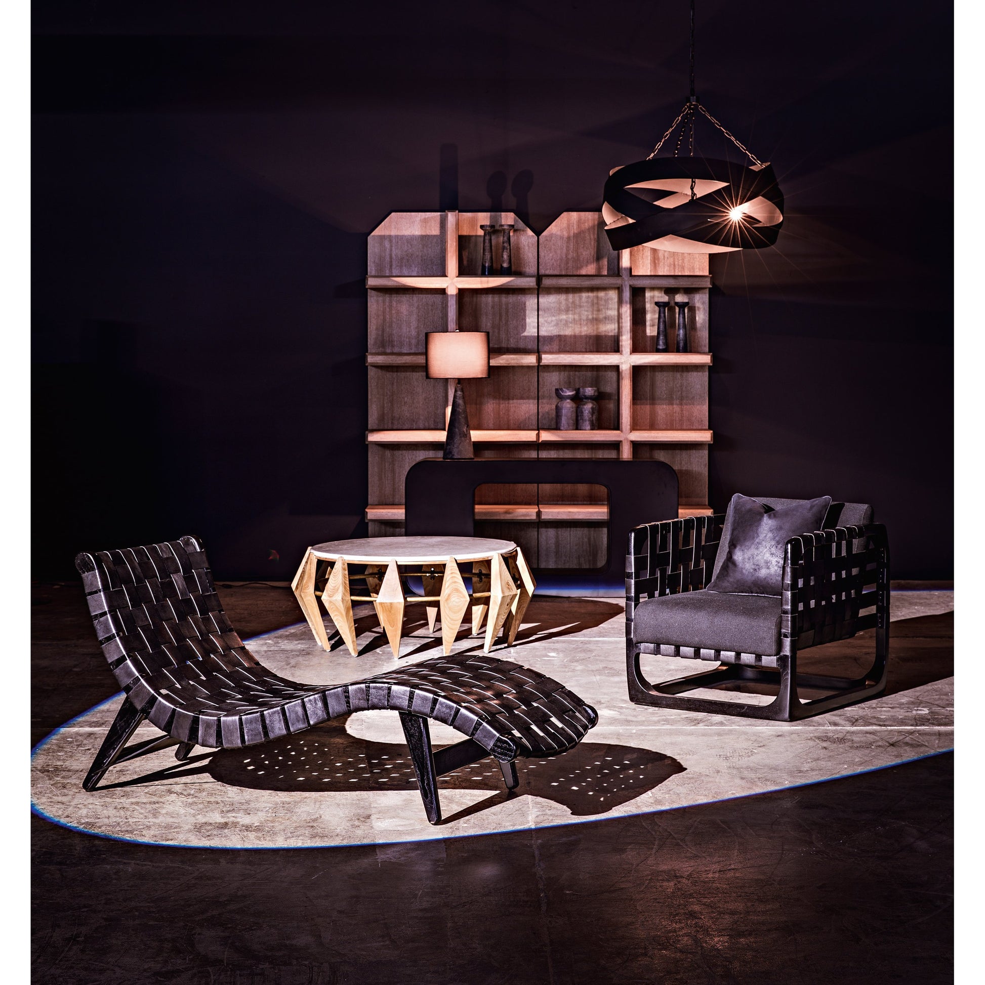 Orion Pendent by Noir in antique brass. Made from metal in a modern style.