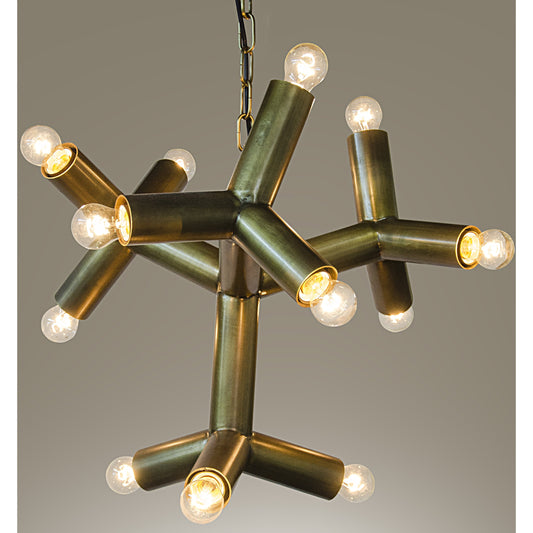 Snow Flake Chandelier by Noir in antique brass. Made from metal in a eclectic & global style.