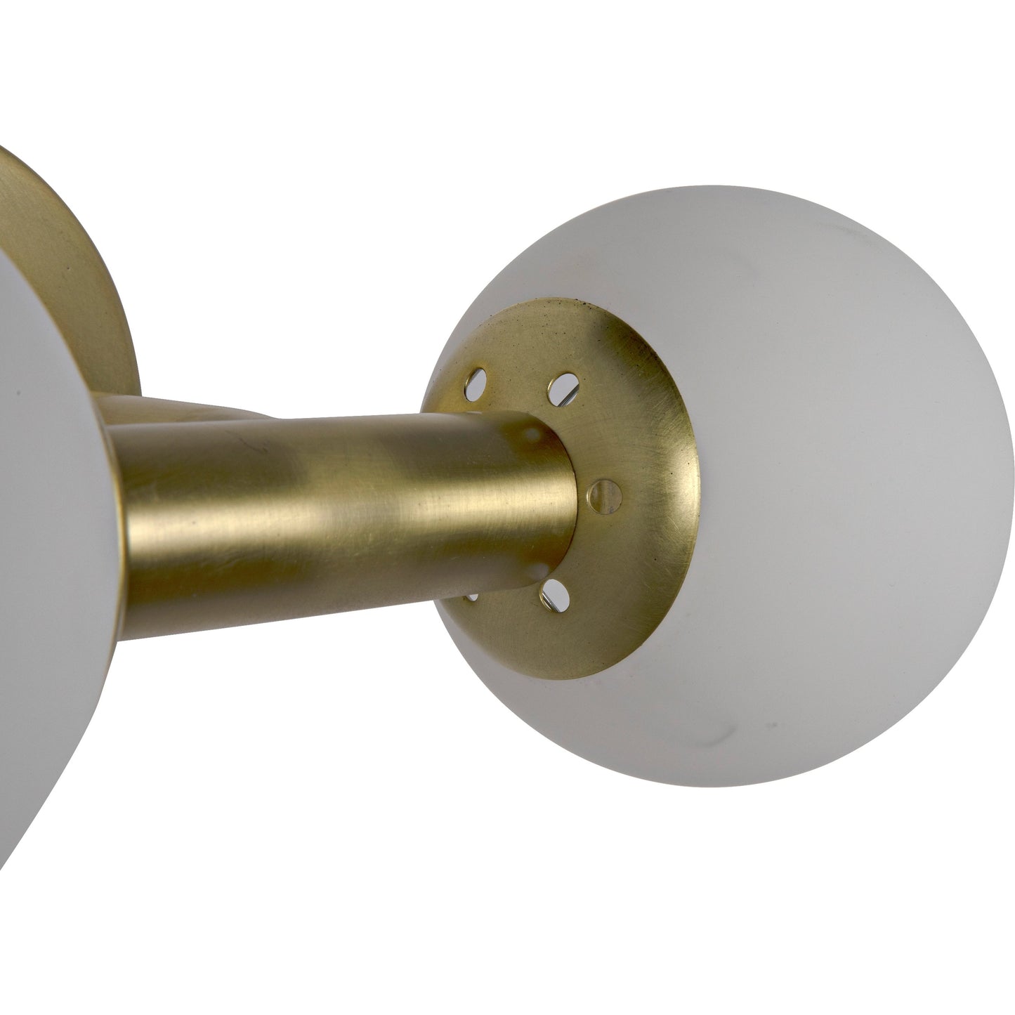 005 S-334342 | Closeup | Antiope Sconce by Noir in antique brass. Made from metal, glass in a modern style.