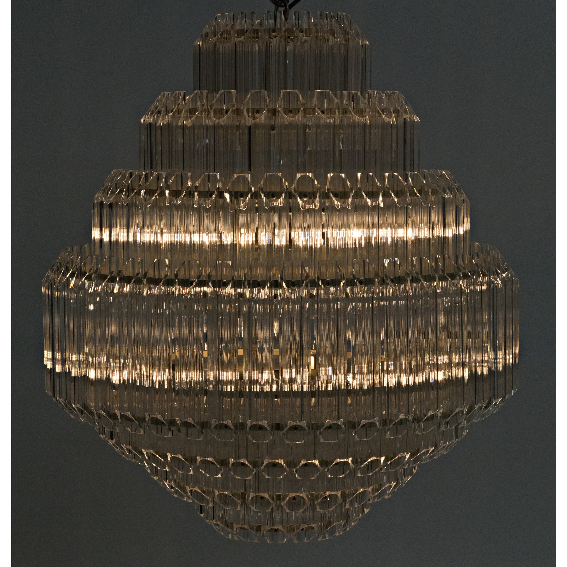 Palazzo Chandelier by Noir in antique brass. Made from metal, glass in a traditional style.