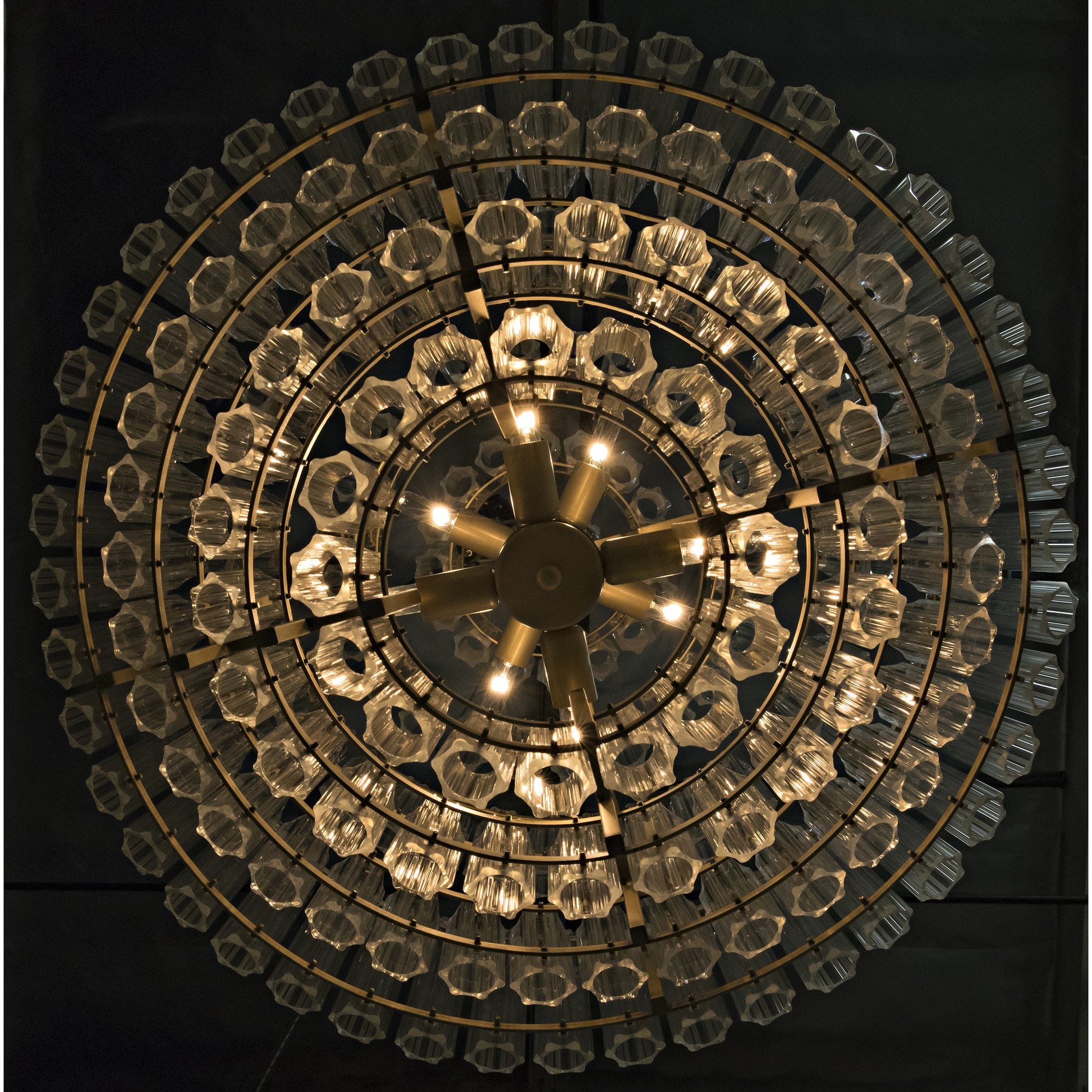 Palazzo Chandelier by Noir in antique brass. Made from metal, glass in a traditional style.