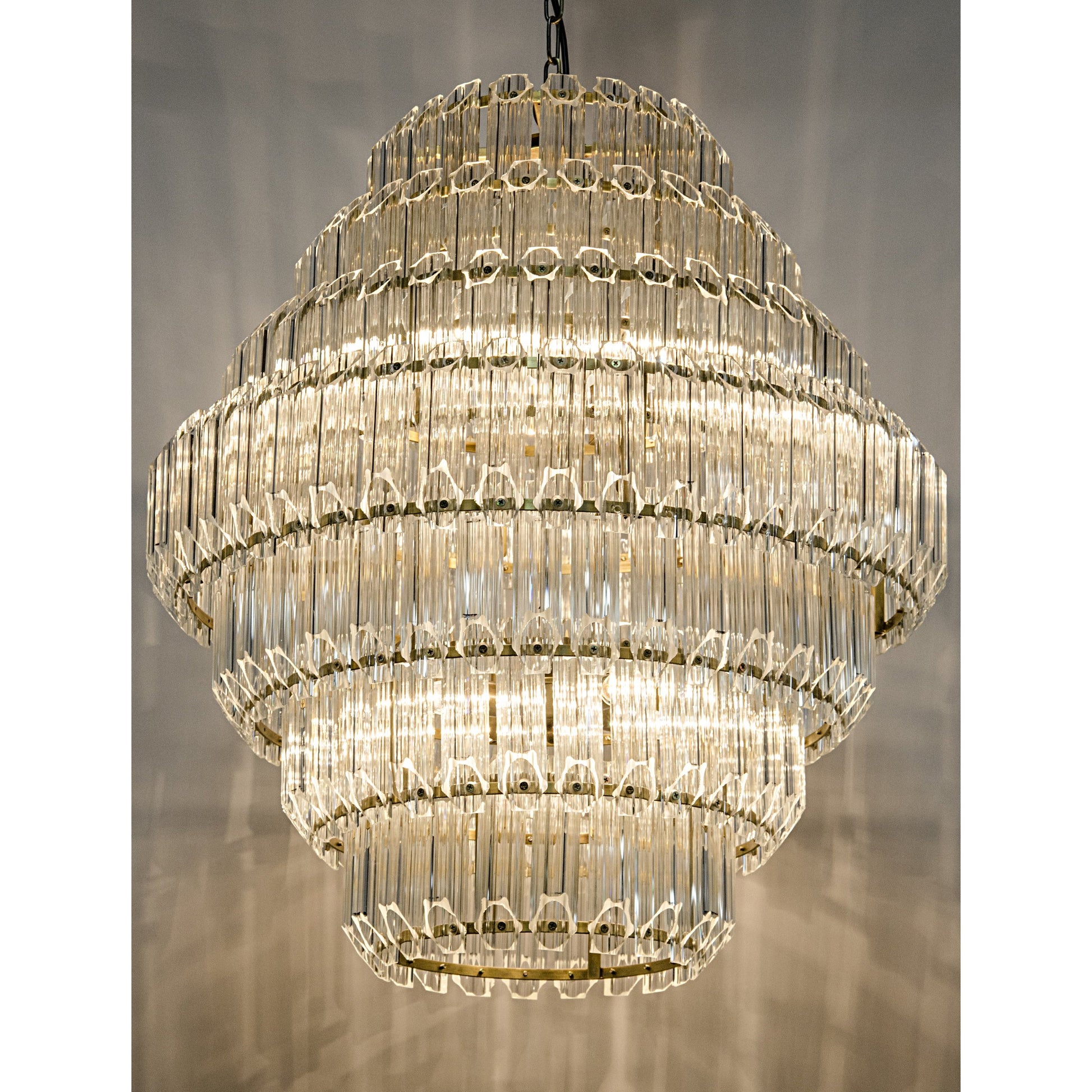 Palazzo Chandelier by Noir in antique brass. Made from metal, glass in a traditional style.