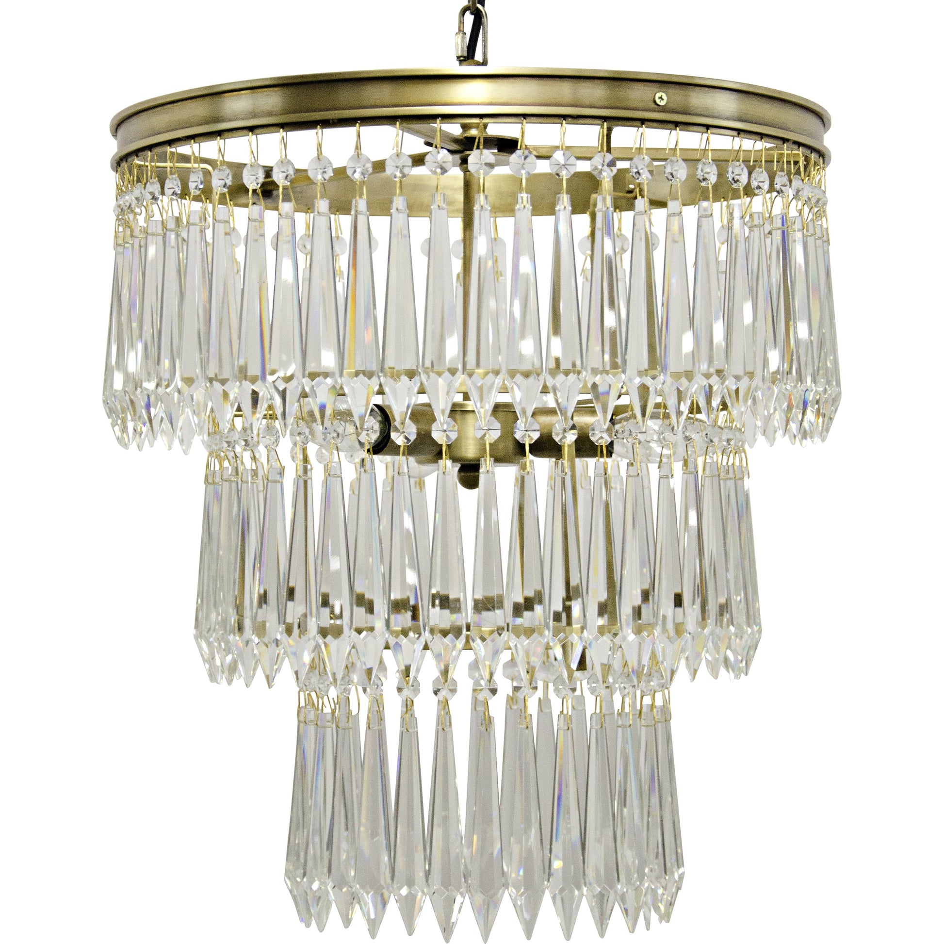 Venice Chandelier by Noir in antique brass. Made from metal, glass in a traditional style.