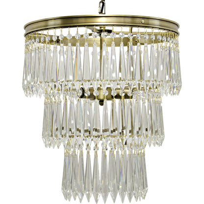 Venice Chandelier by Noir in antique brass. Made from metal, glass in a traditional style.