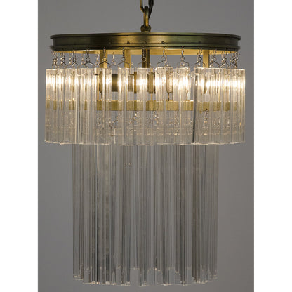 Toby Chandelier by Noir in antique brass. Made from metal, crystal in a traditional style.