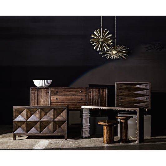 Bero Chandelier by Noir in antique brass. Made from metal in a eclectic & global style.