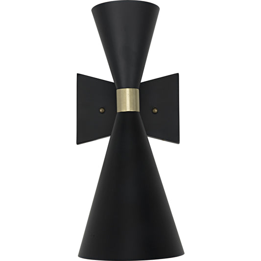Ariel Sconce by Noir in black. Made from metal in a modern style.