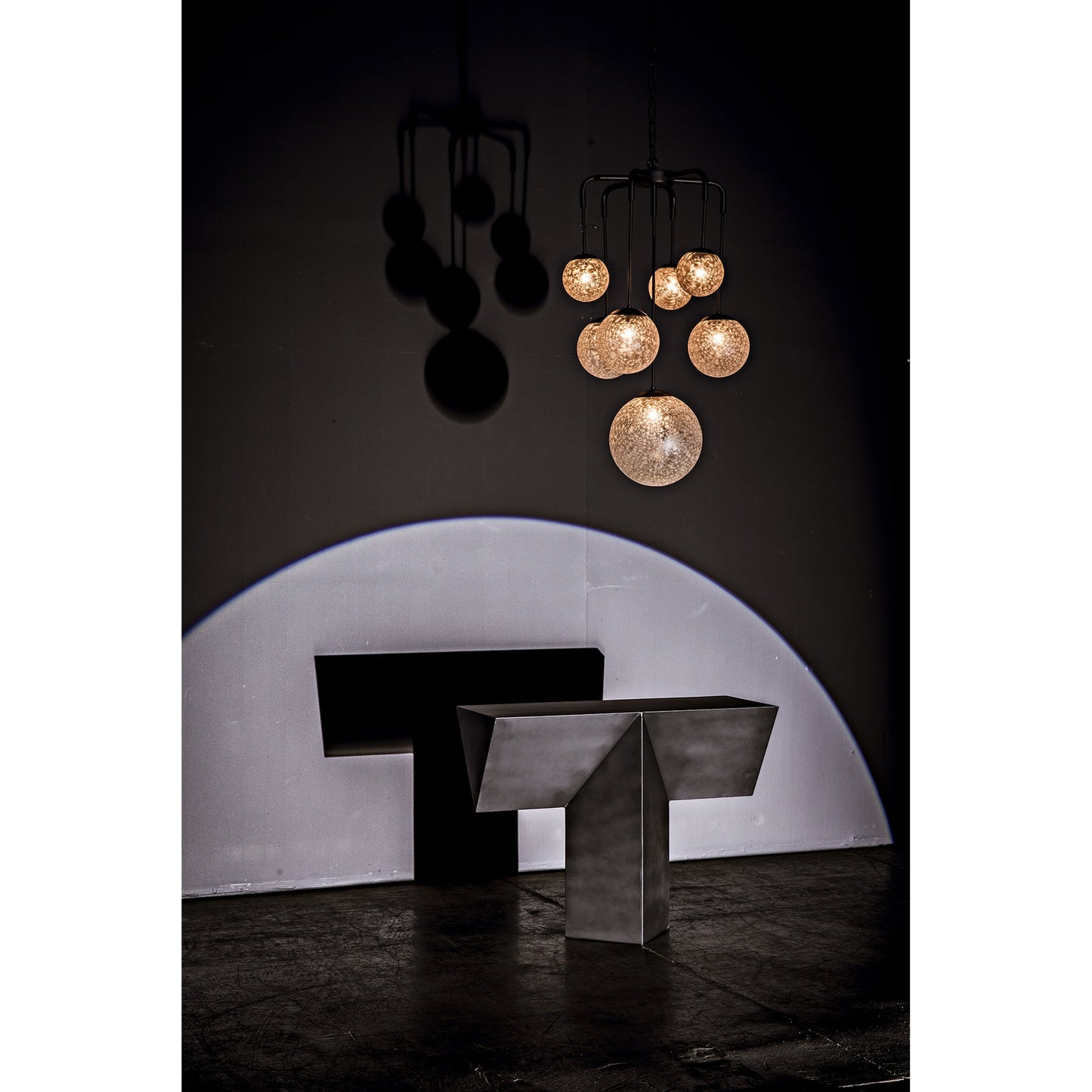 003 SR-833979 | Lifestyle | Artemis Chandelier by Noir in black metal. Made from metal in a modern style.