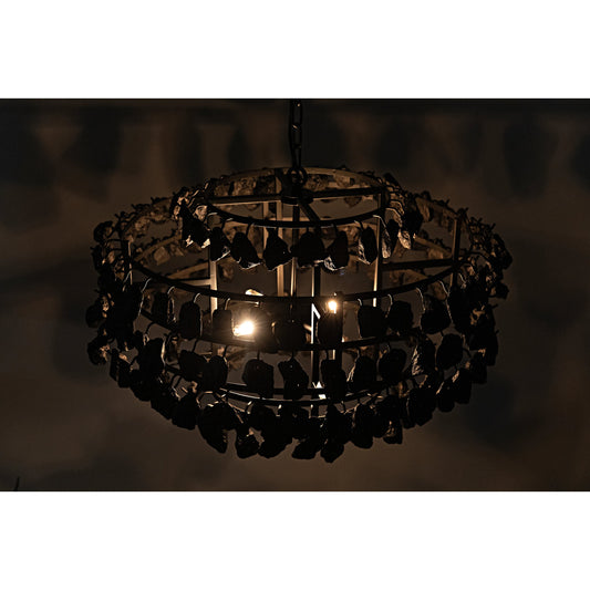 Vulcan Chandelier by Noir in black. Made from metal, rocks in a modern style.