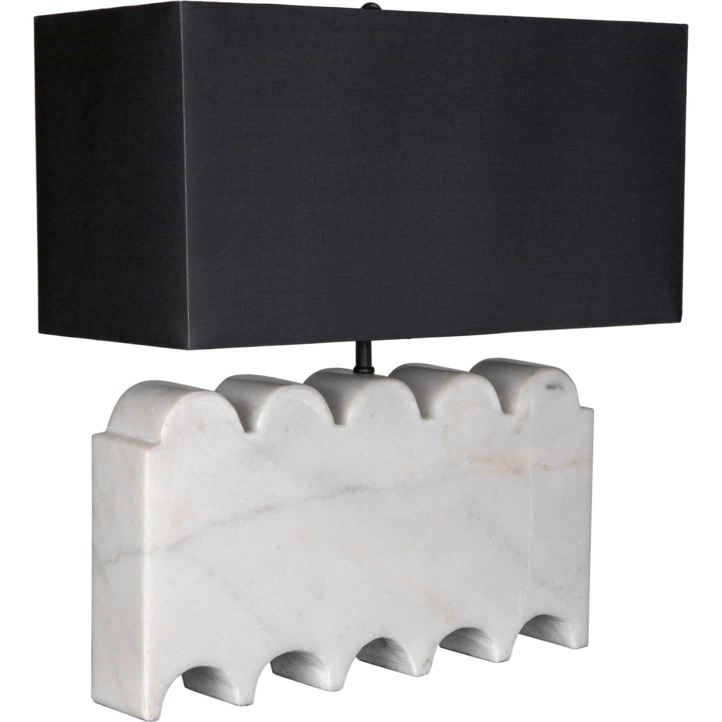 001 SI-1975447 | Primary Silo | Darth Lamp by Noir in waxed. Made from white marble with silk shade in a modern style.
