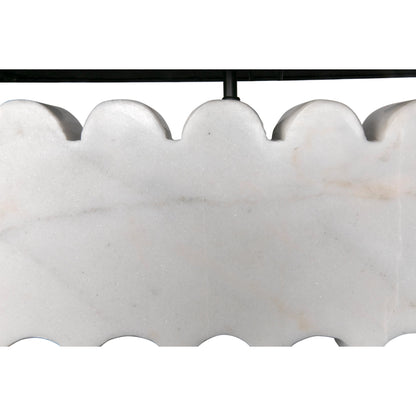 Darth Lamp by Noir in waxed. Made from white marble with silk shade in a modern style.