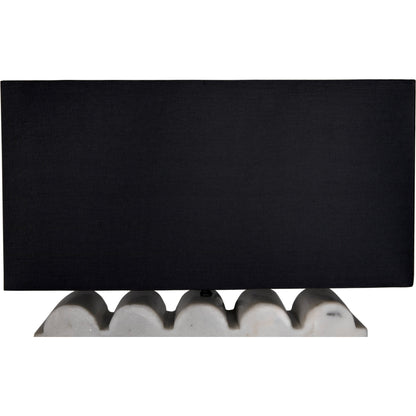 Darth Lamp by Noir in waxed. Made from white marble with silk shade in a modern style.