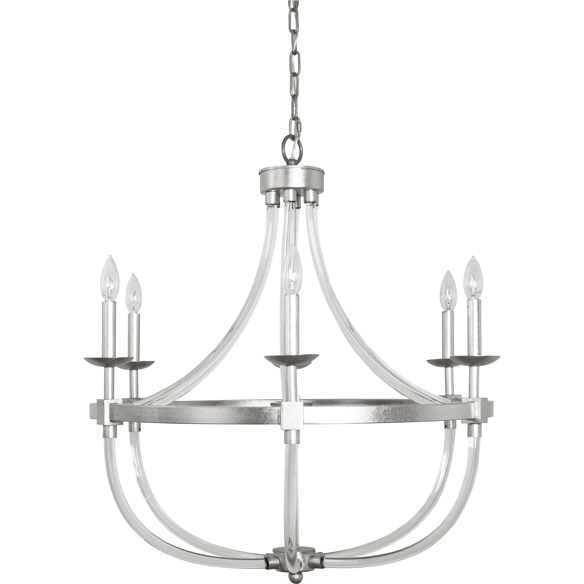 Layla Chandelier by Worlds Away in gold leaf. Made from metal, acrylic in a transitional style.